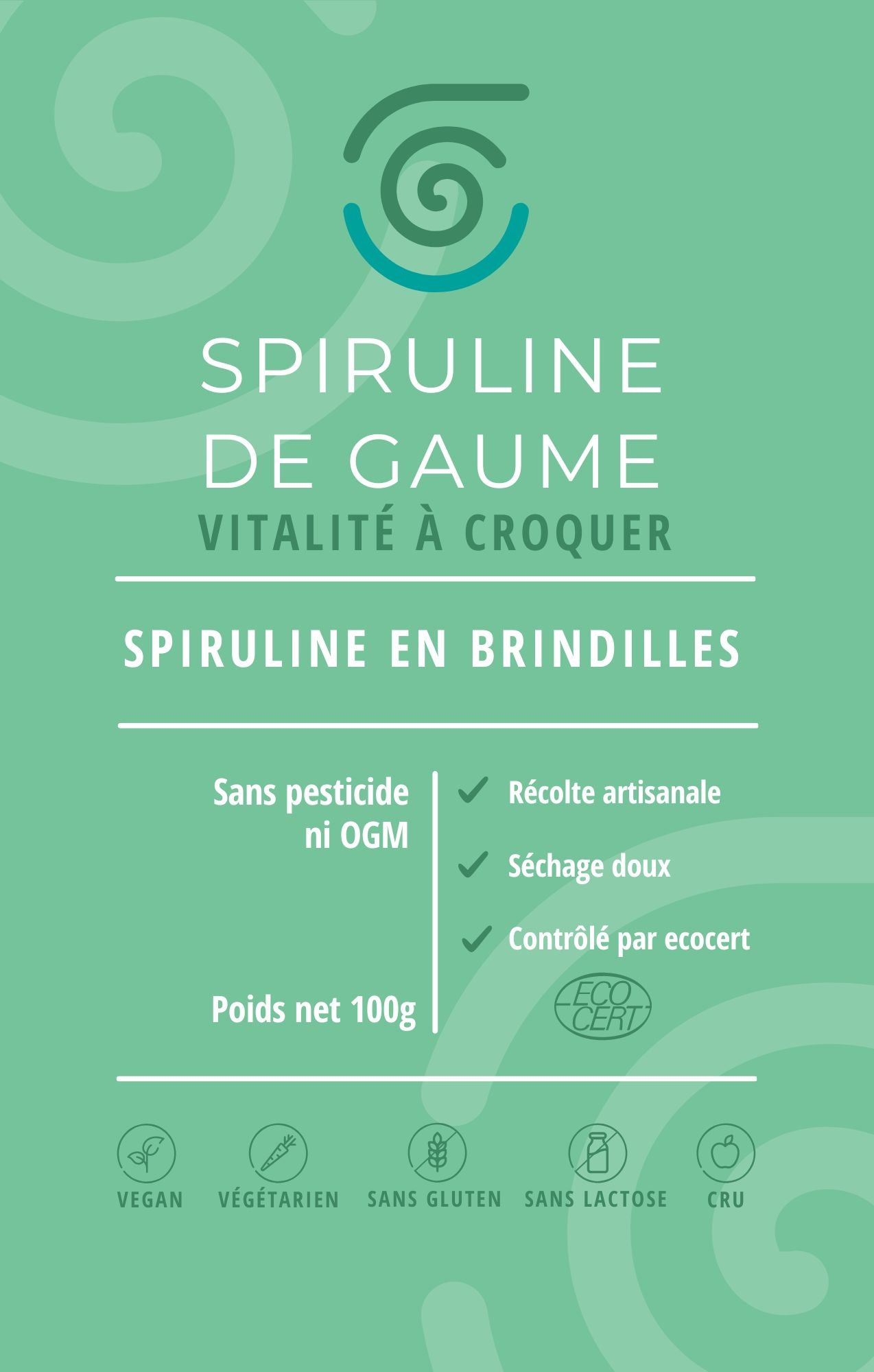 Spiruline en brindilles - sachet 100g