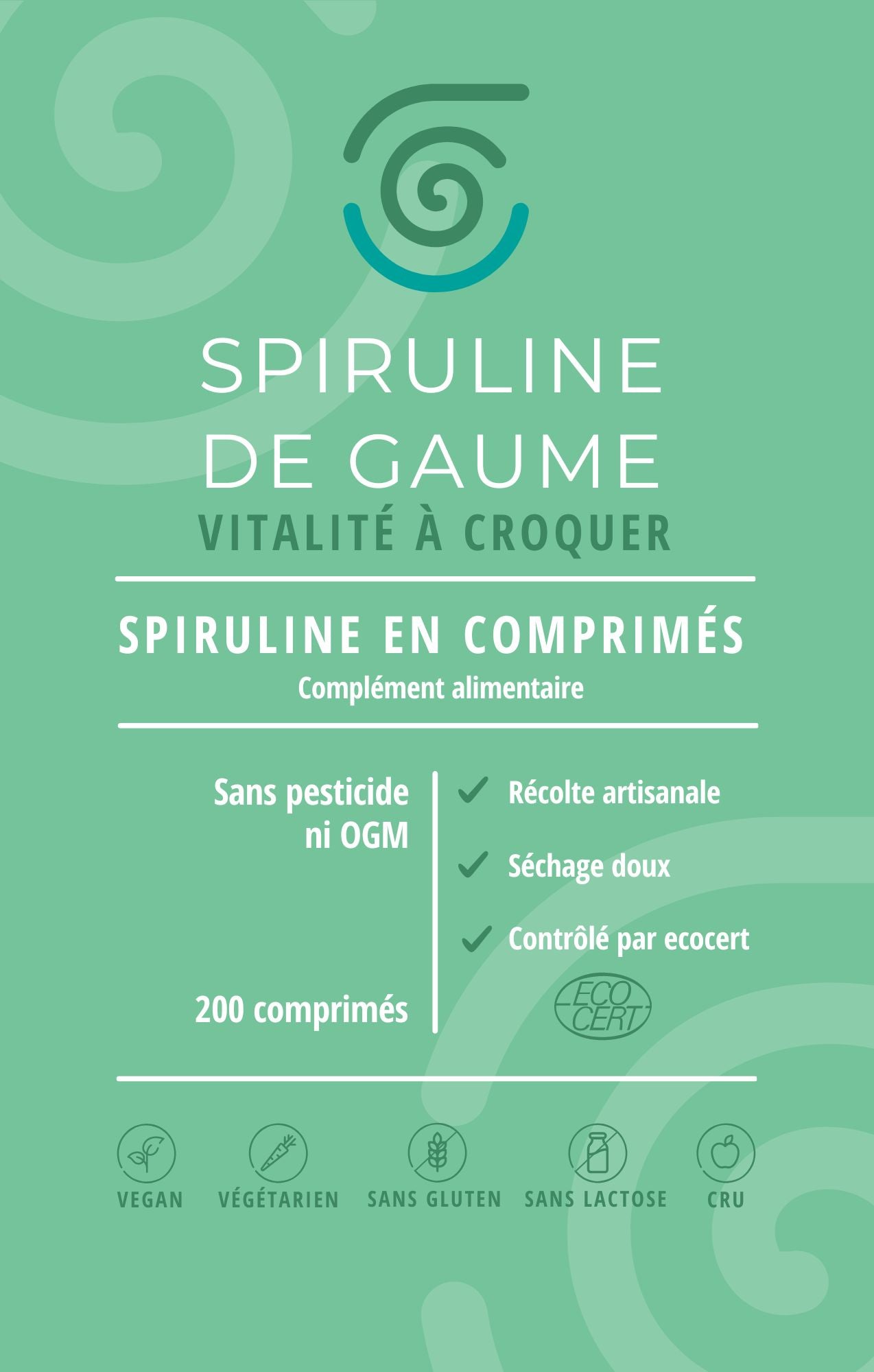 Spiruline en comprimés - sachet 200 comprimés 100g